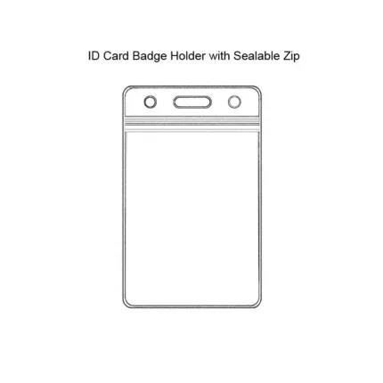 ID Card Badge Holder with Sealable Zip